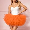 thumbnail image 6 of QSAWXQZ Women Tutu Skirt High Waist Elastic Waisted Pleated Tulle Dress up Skirt Party Free Size, 6 of 7