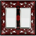 thumbnail image 1 of Metal Light Switch Plate Cover Red Black Bandana Paisley Tile Pattern TIL044, 1 of 13