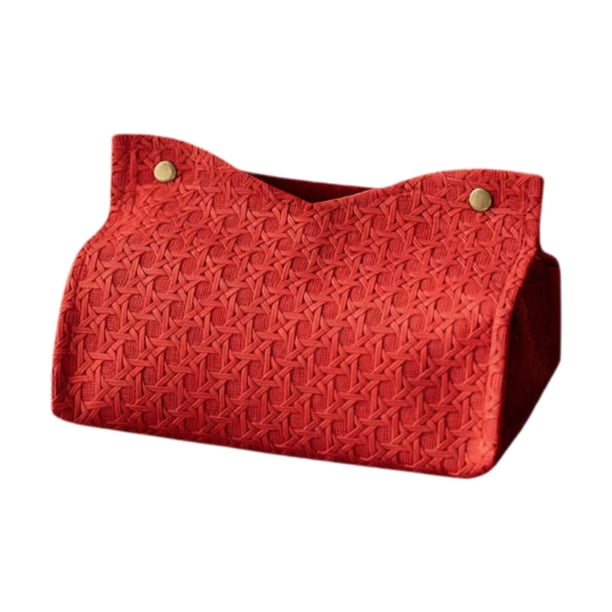 Dispensador de servilletas y papel con tapa rectangular para tocador y dormitorio Rojo