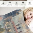 thumbnail image 3 of Orinice  Landscape Soft Flannel Fleece Throw Blanket, Pastoral View at Charles Bridge Spires of Prague Central Europe Gothic Buildings, Cozy Plush for Indoor and Outdoor Use, 50x60in, 3 of 6