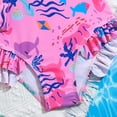 thumbnail image 4 of Lullu Toddler Girls Long Sleeve Rash Guard One-Piece Swimsuit UPF 50+ Ruffle Bathing Suit, 4 of 5