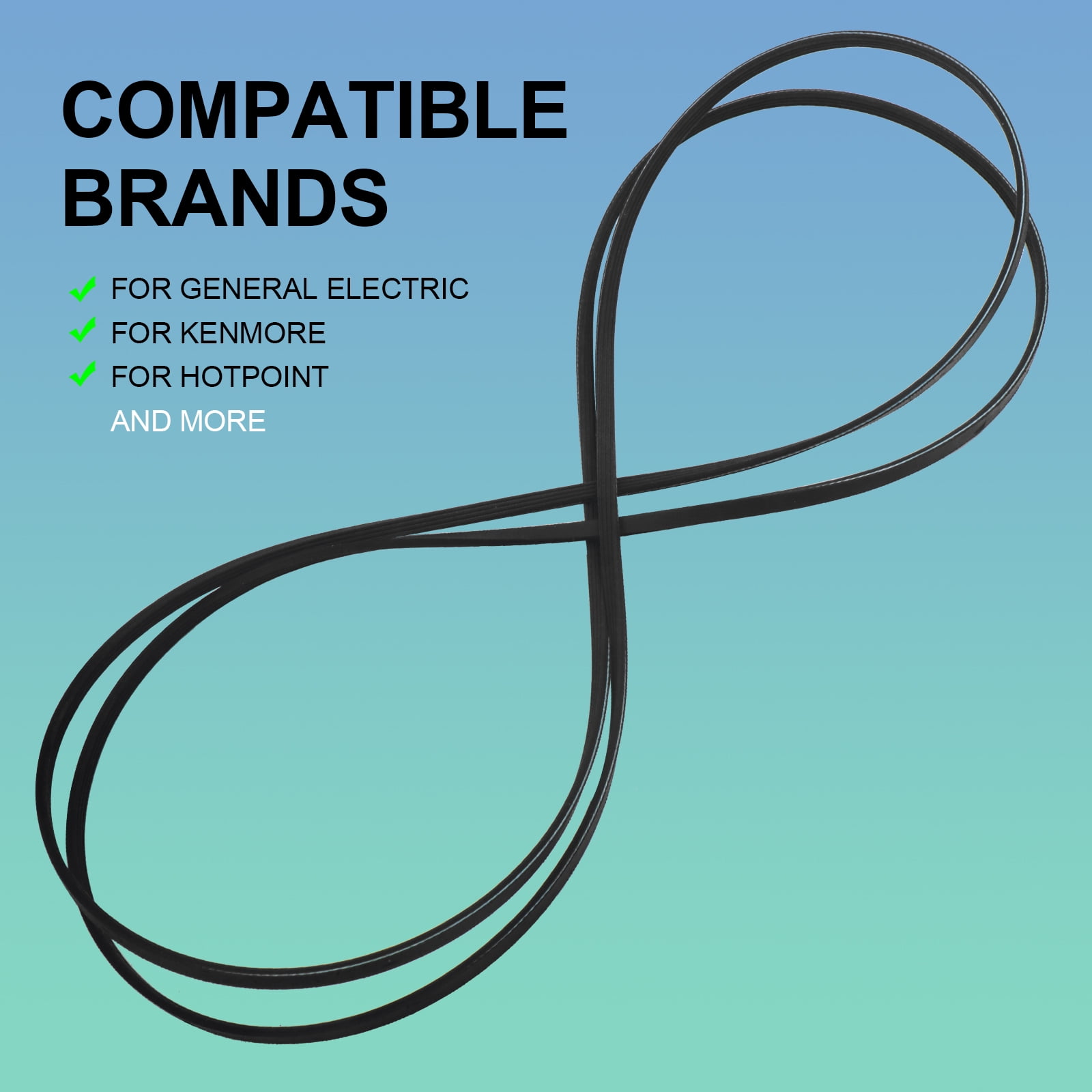 WE12M29 WE03X29897 Dryer Drum Drive Belt Compatible with GE, for Hotpoint Dryers, Replaces WE12M0022 WE12M22 WE12M29 137292700 WE12M33 WE12X21574 PS16542496 DDC4400T3WH DDC4500SMMWH
