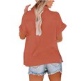thumbnail image 5 of Outfmvch Linen Blouses for Women,Gauze Tops for Women Casual Summer,Wrap Tops for Women,Gauze Dhirts for Women,Button Up Shirt Women Short Sleeve,Gauze Button Down Shirts for Women Orange 3XL, 5 of 7