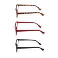 thumbnail image 4 of EYE ZOOM 3 Pairs Ladies Readers Cat Eye Style reading Glasses with Spring Hinge for Women, Black, Brown Tortoise and Red, +3.00 Strength, 4 of 6