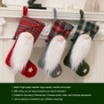 thumbnail image 4 of Billuyoard Adorable muñeca sin rostro calcetín de Navidad chimenea ventana de pared barba larga bolsa de regalo de Navidad tela caramelo calcetín Kits de decoración para fiestas Gris Billuyoard HA069076-03, 4 of 6