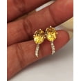 thumbnail image 6 of Natural Citrine Stud Earrings-November Birthstone Vintage Earrings-Unique Earrings For Her-Birthday Gift For Mom-925 Solid Sterling Silver, 6 of 7