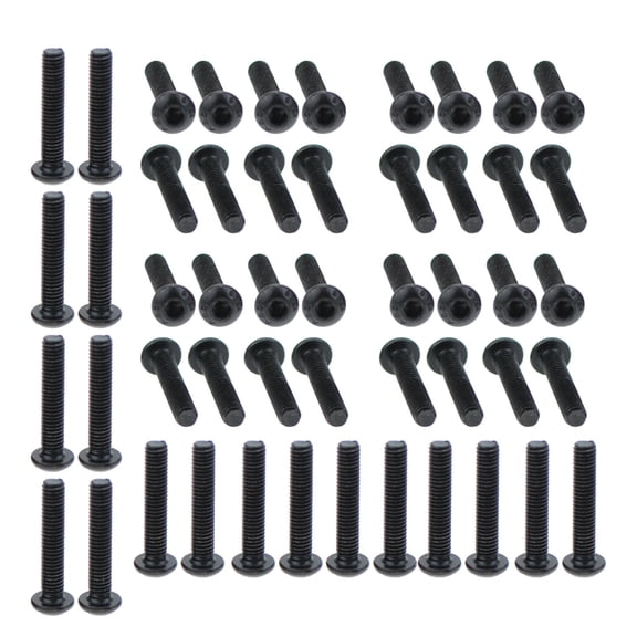 High-Strength Black 10.9 Grade Carbon Steel Round Head Hex Socket Screws M2X35(50pcs)