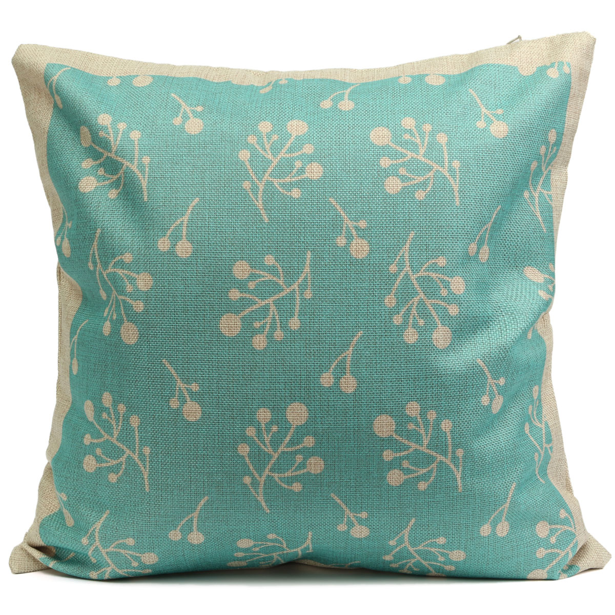 Vintage Aqua Mint Green Throw Pillow Cushion Cover 18''x18'' Cotton