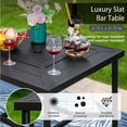 thumbnail image 3 of MAISON ARTS Patio Bar Stool Set Rattan Chair Back Cushioned High Bar stool & Geometrically Stamped High Table 3-Piece Beige, 3 of 5