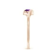 thumbnail image 3 of ANGARA Natural Bar-Set Solitaire Round Amethyst Bypass Ring in 14K Rose Gold for Women (Size-4mm) | February Birthstone, Birthday, Anniversary, Jewelry Gift for Women | Natural Amethyst Ring, 3 of 9