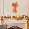 thumbnail image 2 of Axiiglly Thanksgiving Fall Decor Bows, 19x10"Large Orange Pumpkin Plaid Hanging Bow Fall Decorations for Home Pre-Tied Bows for Wreaths Swag Indoor Outdoor Holiday Decor, 2 of 7
