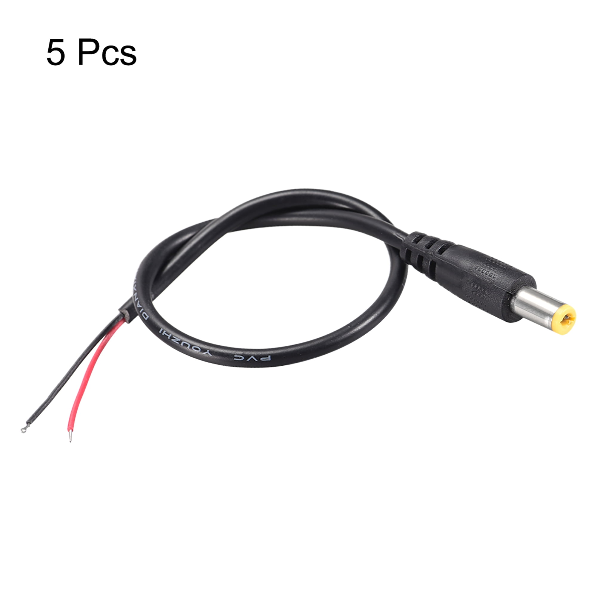 dc stekker-connector haaks met draad 5.5mm x 2.1 - Ben's electronics