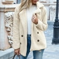 thumbnail image 6 of Women's Fuzzy Shearling Coat, Winter Warm Oversized Jacket with Lapel Collar, Casual Zipper Outwear for Daily Use White, XL, 6 of 8