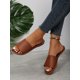 thumbnail image 3 of Women's Comfortable Flat Slippers, Round Toe Open-toe Anti-slip Slippers, Outdoor Beach Sandals, 3 of 5