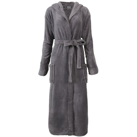 Girls Fleece Shawl Collar Robe - Hooded Plush Bathrobe Coral Fleece Spa Robe Shawl for Women and Men