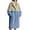 Blue, variant on Women's Long Faux Fur Coat Quilted Thicken Fuzzy Winter Jacket Plus Size Overcoat with Notch Lapel, Cozy Warm Outerwear for Cold Weather Fashion