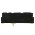 thumbnail image 6 of Resenkos Modern Upholstered Sofa Couch with Reversible Sofa Chaise, Chenille Fabric Sectional Sofa Set Black, 6 of 10