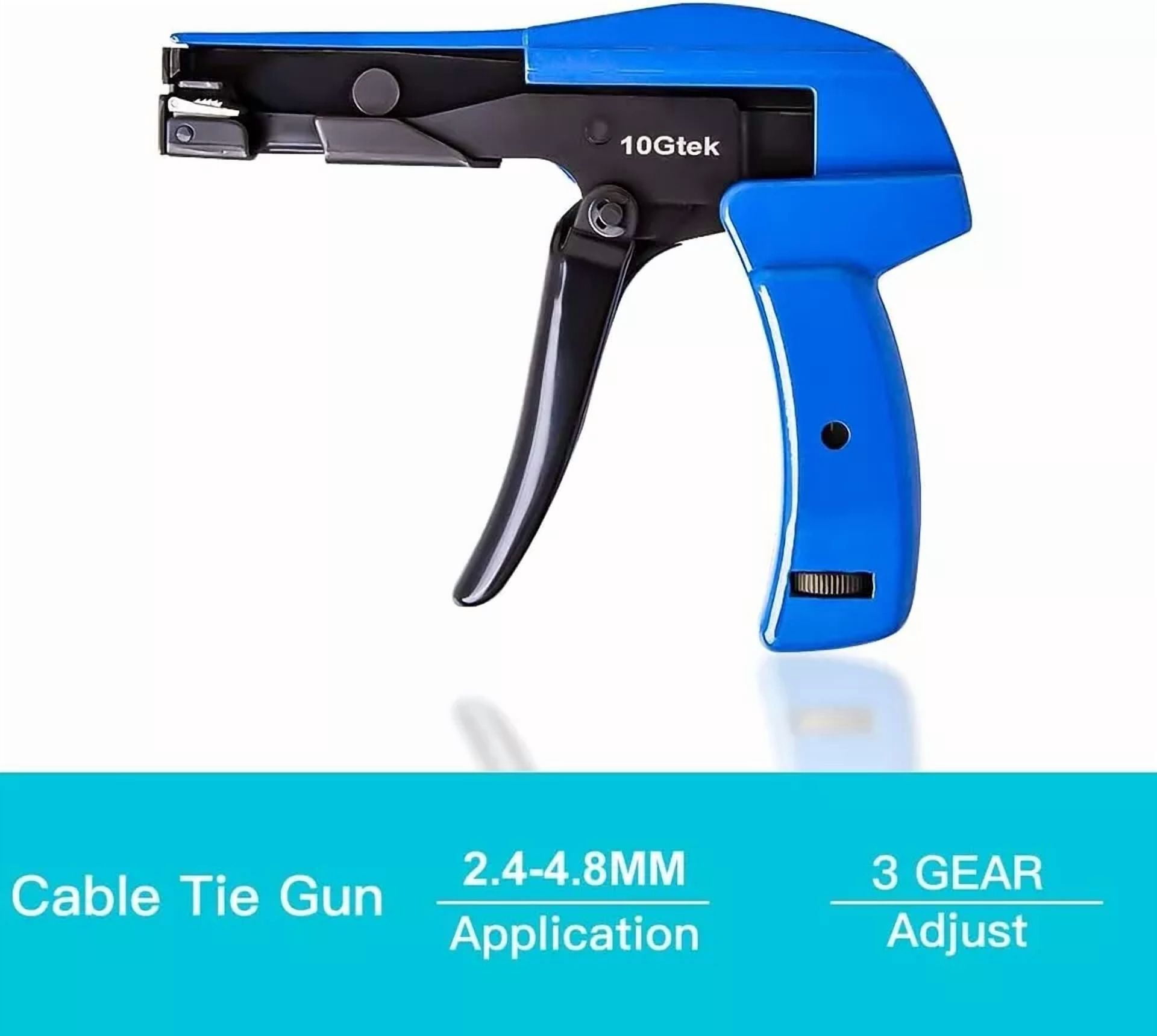 CIRCLE- Industrial Zip Tie Gun Tension Fastening Tool: 1 Motion Tie & Cut Off Cable Ties