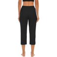 thumbnail image 3 of Womens Capri Yoga Pants Loose Workout Joggers Drawstring Sweatpants Lounge Pajama Capris Pants with Pockets, 3 of 3