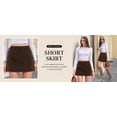 thumbnail image 3 of Casual Corduroy Mini Skirts for Women High Waisted A-Line Short Skorts with Built-in Shorts, 3 of 7