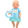 thumbnail image 2 of 14 to 16 inch Baby Doll Dresses Blue Green Gradient Kitten Skirt Sets Doll Skirts, 2 of 4