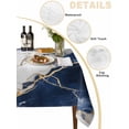 thumbnail image 2 of Marble Navy Blue Table Cloth, Abstract Gold White Brick Stone Motif Waterproof Tablecloth for Rectangle Tables, Reusable Washable Fabric Table Cover for Restaurant Kitchen Dining Tables 54"x108", 2 of 6