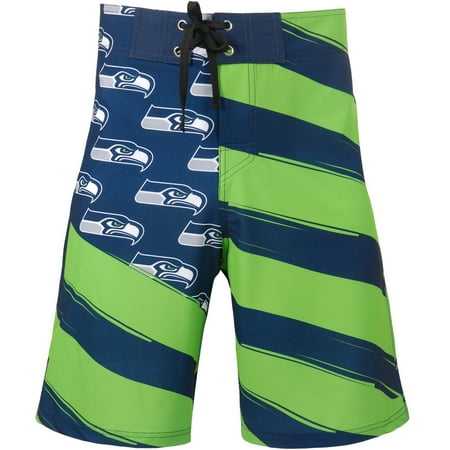 Seattle Seahawks NFL "Diagonal Flag" Men's Boardshorts Swim Trunks