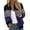 Blue, variant on OIOLOYJM Sweatshirt for Women Casual Color Block Stripe Baseball Lightweight Long Sleeve Full Zip Bomber Jackets with Pockets Winter Cozy Loose Fit Fashion Outfits Green L