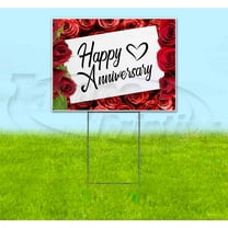 Happy Anniversary (18" x 24") Yard Sign, Includes Metal Step Stake