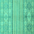 thumbnail image 1 of Ahgly Company Indoor Square Abstract Turquoise Blue Modern Area Rugs, 3' Square, 1 of 4