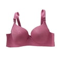 thumbnail image 2 of Amidoa Bras for Women Push-up Purple Wireless High Support Solid Bra Women Lingerie XL, 2 of 3