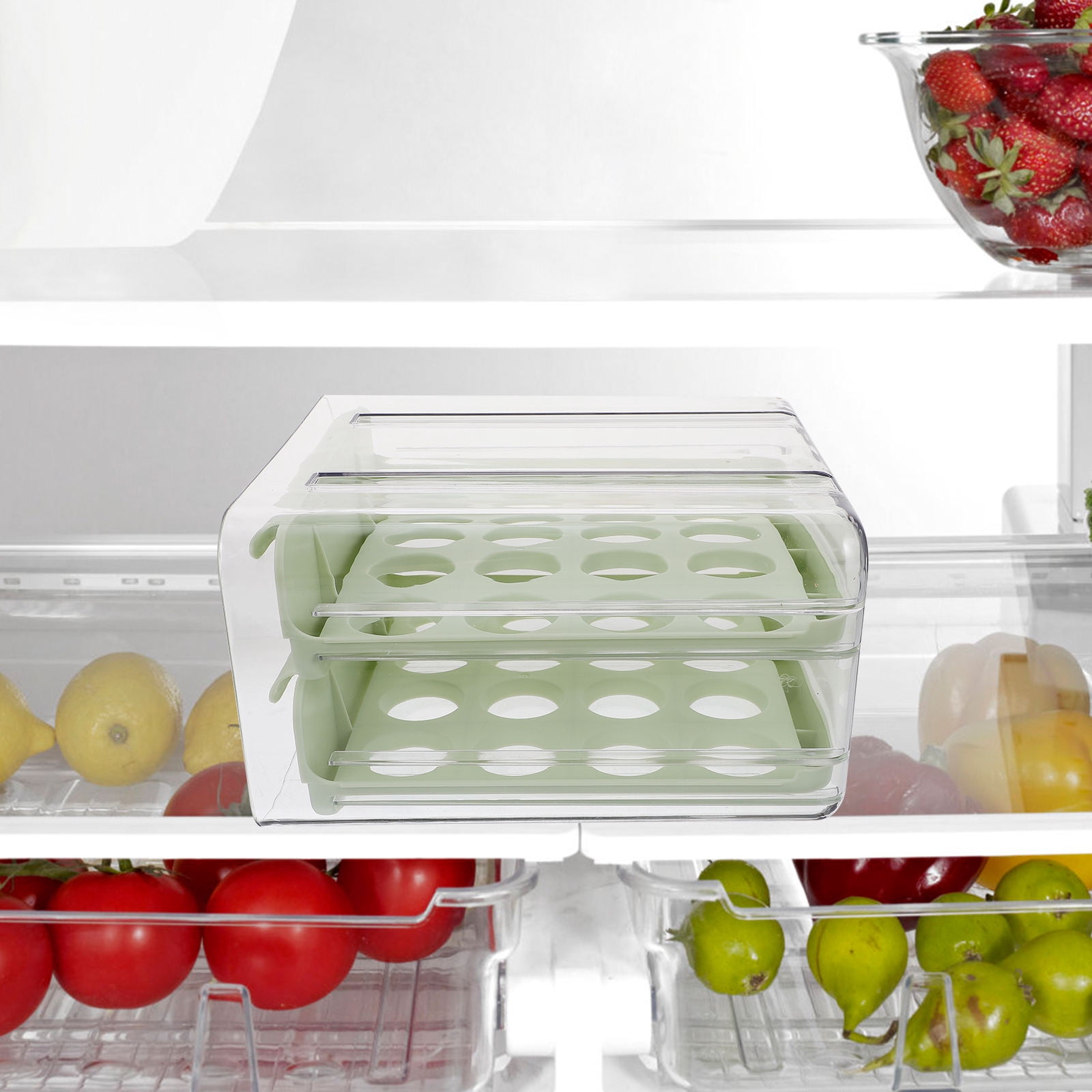 COOPHYA 1Set Crush-Proof Egg Container for Fridge 9.3x8.5x5.3in