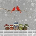 thumbnail image 2 of GZHJMY Christmas Fence Owl Family Cardinal Couple Bird On Tree Branch Cloth Napkins, Set of 6 20 x 20 Inch Soft Polyester Dinner Napkin for Family, Restaurant, Parties, 2 of 5