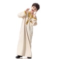 thumbnail image 5 of ANINEO Kids Thobe for Boys Arab Tobes Long Sleeve Kaftan Embroidered Robe with Pockets Arabic Abaya Clothes, 5 of 7