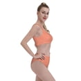 thumbnail image 4 of Xecao Orange Gingham for Two-Piece Swimsuit for Women - a sporty, high-waisted bathing suit perfect for the beach, parties, or surfing adventures, 4 of 8
