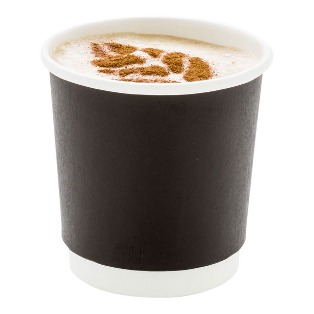 4 oz Black Paper Coffee Cup Double Wall 2 1/2" x 2 1/2" x 2 1/4