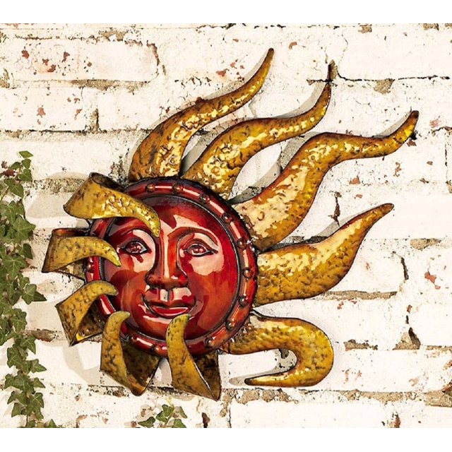 Smiling Metal Sun Face Wall Art Indoor/Outdoor