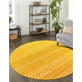 thumbnail image 2 of Unique Loom Moroccan Trellis Collection Area Rug - Mamounia (10' Round Yellow/Ivory), 2 of 11