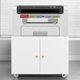 thumbnail image 2 of QinaQin Mueble metálico para impresora de oficina en casa, gabinete móvil con 2 puertas y repisa ajustable para organizar equipo y suministros, 2 of 8