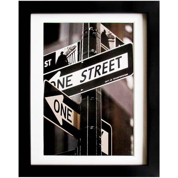 The Display Guys~ 5x7 Inch Matte Black Solid Pine Wood Photo Frame, Real Glass, Luxury Made Affordable, With White Core Mat Boards for 4x6 Picture