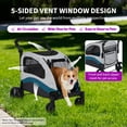 thumbnail image 3 of Extra Large Dog Stroller – Folds Flat, 160 Lbs Capacity Pet Stroller Wagon with 360° Rotating Front Wheels, Adjustable Handle, Ventilated Mesh & Storage Pocket, Easy Clean, 3 of 15