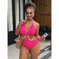 thumbnail image 5 of Top-kevin Women's Cut Out Drawstring One Piece Swimsuit Cheeky High Cut Bathing Suit, 5 of 5