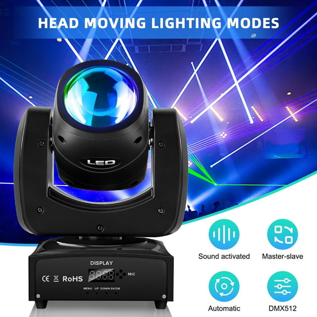 100W LED Beam 4in1 RGBW Moving Head DMX Stage Light Disco Wedding Spotlight Show
