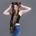 thumbnail image 7 of Augper Animal Hood Scarf 3-in-1 Women Faux Fur Plush Winter Hoodie Hats Scarf Ears Hat Gloves Mittens Pocket Earflap Long Scarf Shawl Wraps Neck Warmer, 7 of 7