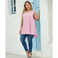 thumbnail image 5 of VEPKUL Plus Size Tank Tops for Women Sleevelss Tunic Casual Summer Clothes Swing Shirts for Jeans(Pink 3X), 5 of 9