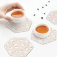 thumbnail image 7 of Gaeub Beautiful Rabbit Print 6 Pcs Leather Coasters for Drinks ,Drink Coasters Sets,Drink Table Cup Coasters for Living Room Kitchen Coffee Decor,Hexagon, 7 of 7