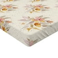 thumbnail image 4 of Ambesonne Vintage Fitted Sheet, Pastel Leaves Flowers Dots, Twin Size, Pale Orange and Soft Pink, 4 of 5