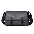 thumbnail image 2 of Lightweight Large Capacity Messenger Bag Made of Waterproof PVC, One-Shoulder Work Shoulder Bag with Multiple Compartments for Office Travel Commute, Adjustable Strap Tote, 2 of 4