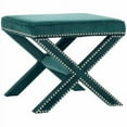 thumbnail image 2 of SAFAVIEH Palmer Transitional Cross Leg Upholstered Ottoman, Marine, 2 of 2