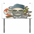 thumbnail image 3 of Skull Headboard, Illustration of Sailor Old Skull with Beard Mascot Nautical Theme Skeleton Life, Upholstered Decorative Metal Bed Headboard with Memory Foam, Twin Size, Multicolor, by Ambesonne, 3 of 4